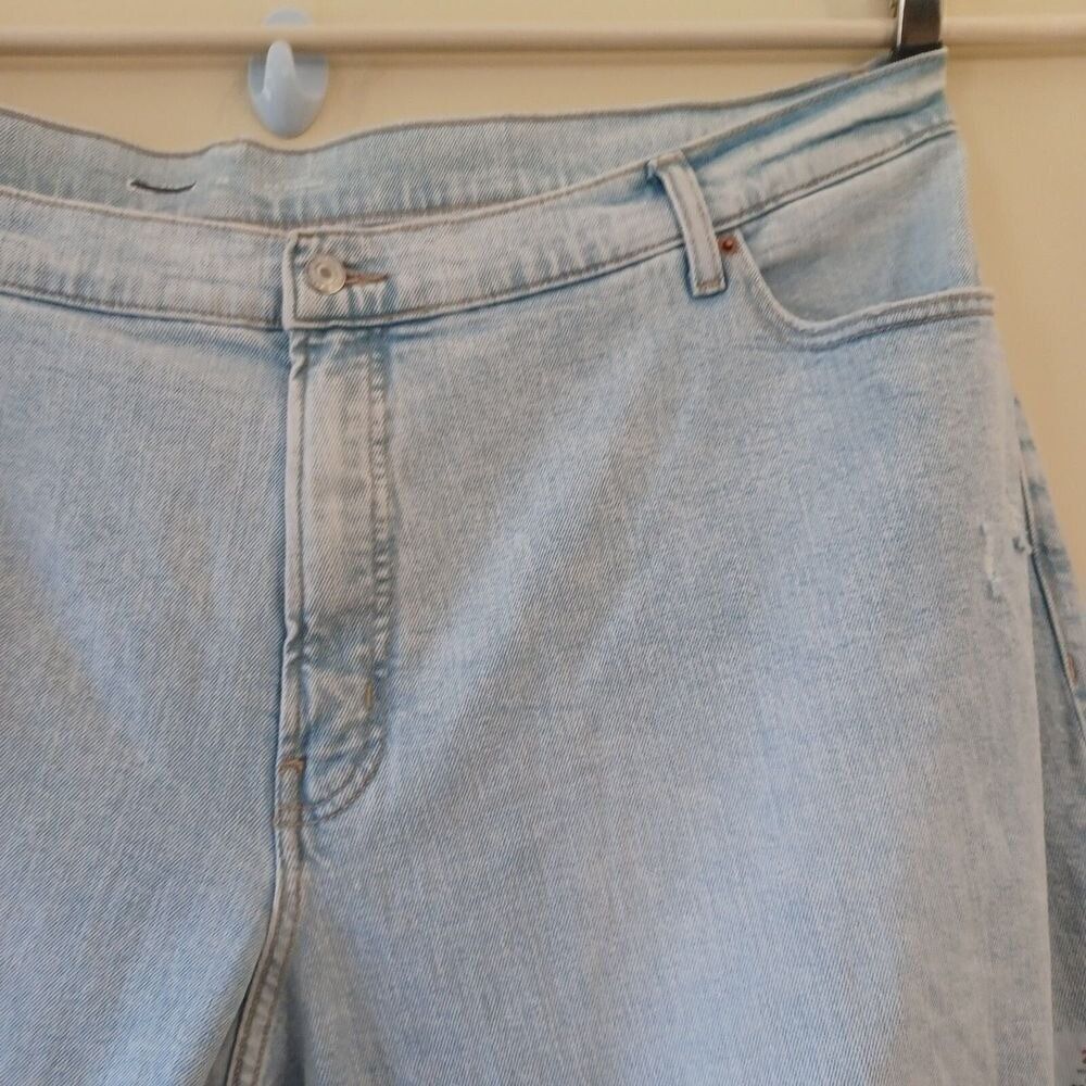 Old Navy Jeans Plus Sz 28 Curvy High Waist Straight Ankle Leg Ripped Light Wash - Picture 4 of 10